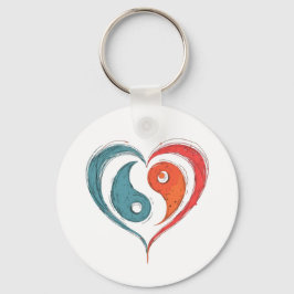 Yin Yang Heart Artistic Custom Schlüsselanhänger