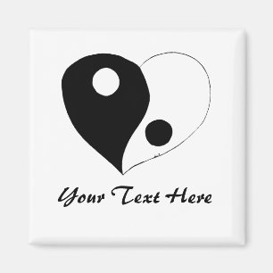 Yin Yang Heart (B/W) Magnet