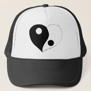 Yin Yang Heart (B/W) Truckerkappe