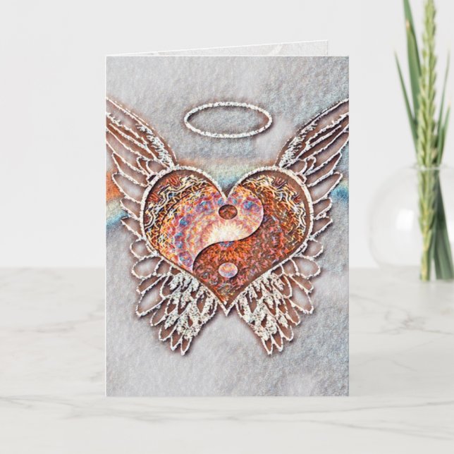 Yin Yang Heart Graphic Arts Card Karte (Vorderseite)