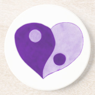 Yin Yang Heart (Lila/Lilac) Untersetzer