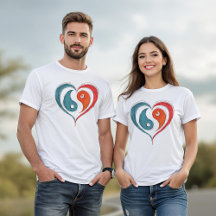 Yin Yang Heart Symbol - Einzigartiges künstlerisch