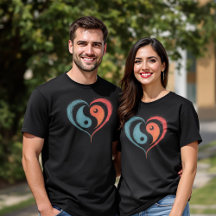 Yin Yang Heart Symbol - Einzigartiges künstlerisch