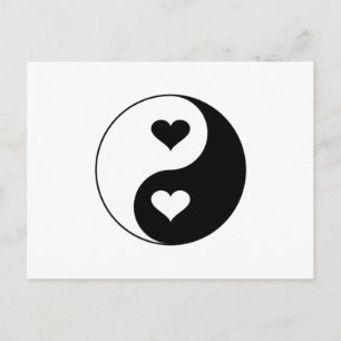 Yin Yang Hearts Postkarte