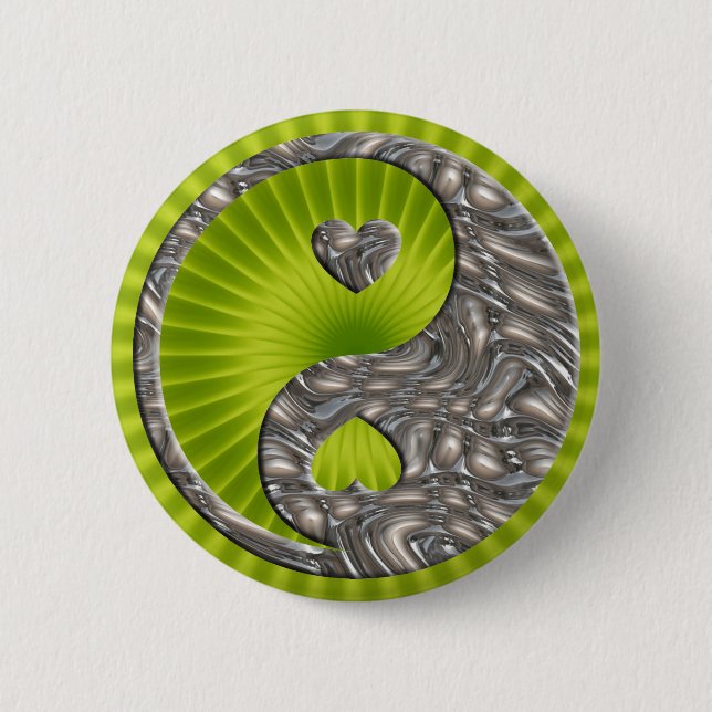 Yin & Yang / Hearts SILVER Button (Vorderseite)