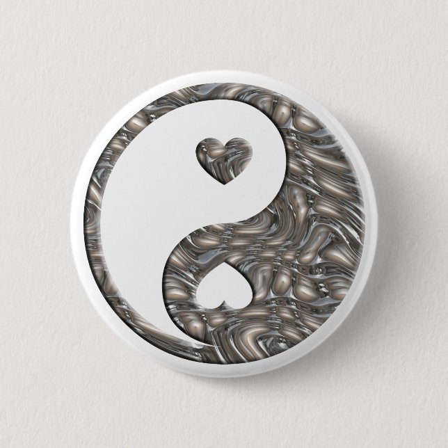 Yin & Yang / Hearts SILVER Button (Vorderseite)