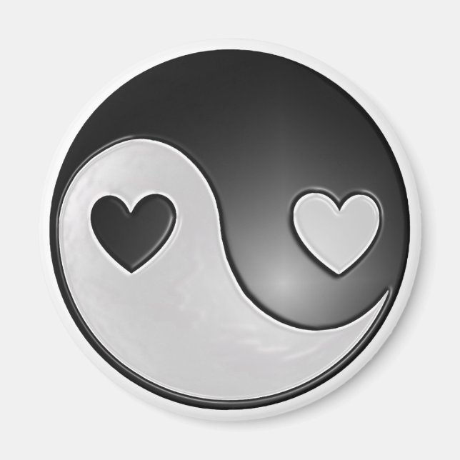 Yin Yang Herz Magnet (Vorne)