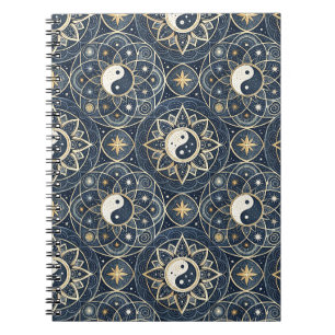Yin Yang Himmels-Harmonie-Mandala-Designmuster Notizblock