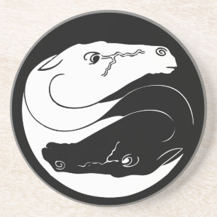 Yin Yang Horses Sandstone Untersetzer