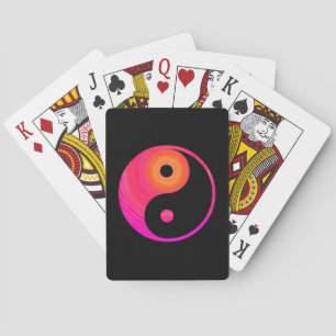 Yin Yang Hot Pink, Purple, and Orange Illustration Spielkarten