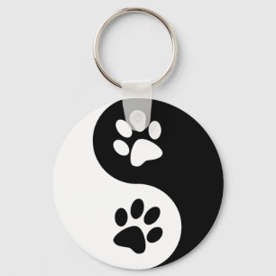 Yin Yang Hundetatzen Schlüsselanhänger
