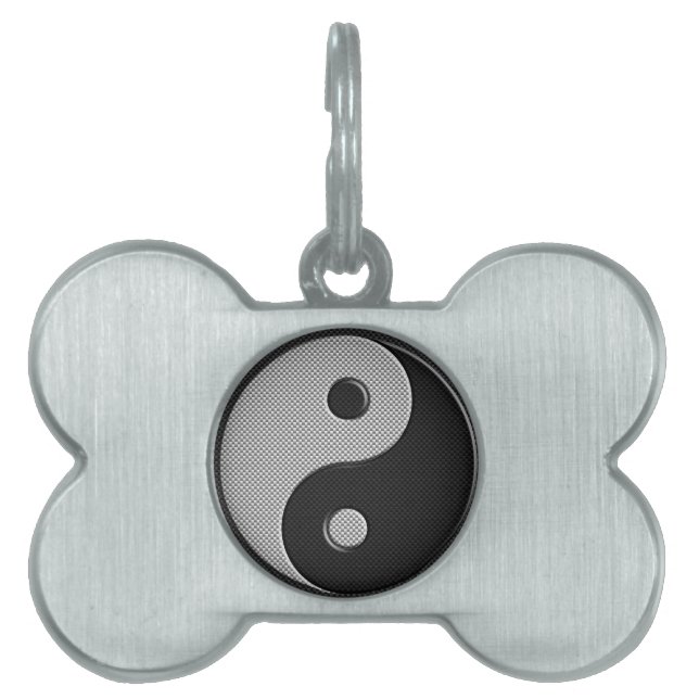 Yin Yang in Carbon Fibre Print Style Tiermarke (Vorderseite)
