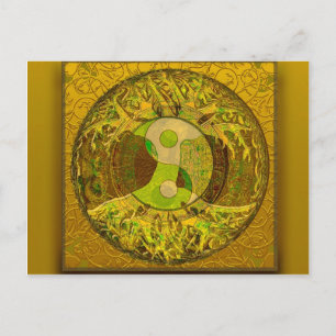 Yin Yang in Golden Colors Postkarte