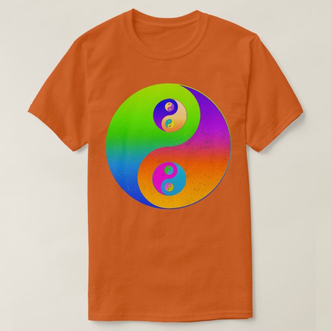 Yin Yang Infinity Trippy Psychedelic Gefärbte Kraw T-Shirt (Design vorne)