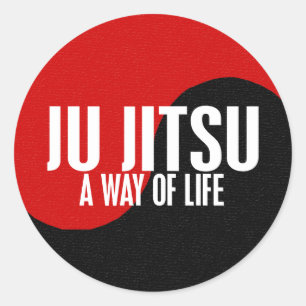 Yin Yang JU JITSU 1 Runder Aufkleber