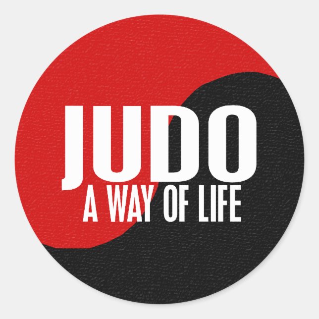 Yin Yang JUDO 1 Runder Aufkleber (Vorderseite)