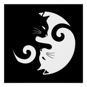 Yin Yang Kätzchen Poster
