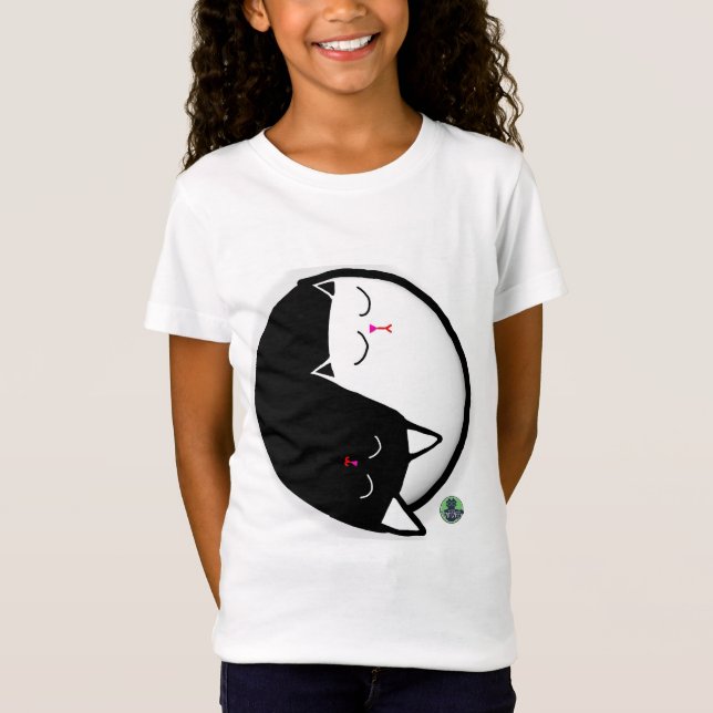 Yin & Yang Kätzchen T-Shirt (Vorderseite)