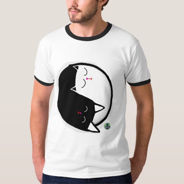 Yin & Yang Kätzchen T-Shirt (Vorderseite)