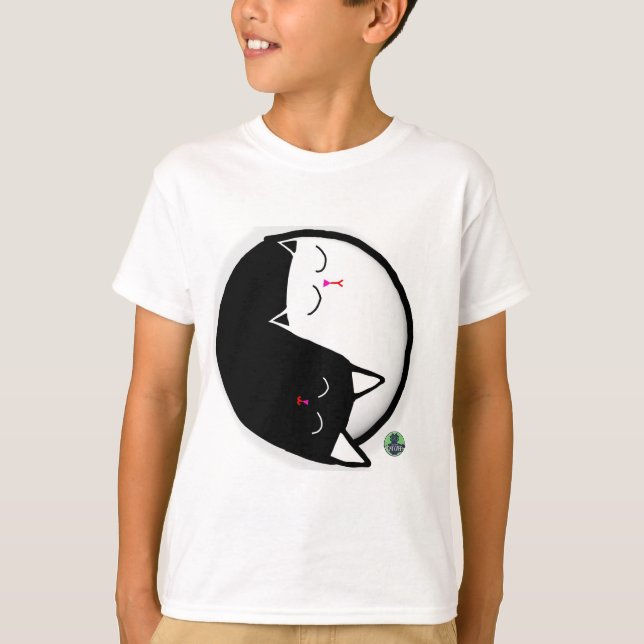 Yin & Yang Kätzchen T-Shirt (Vorderseite)