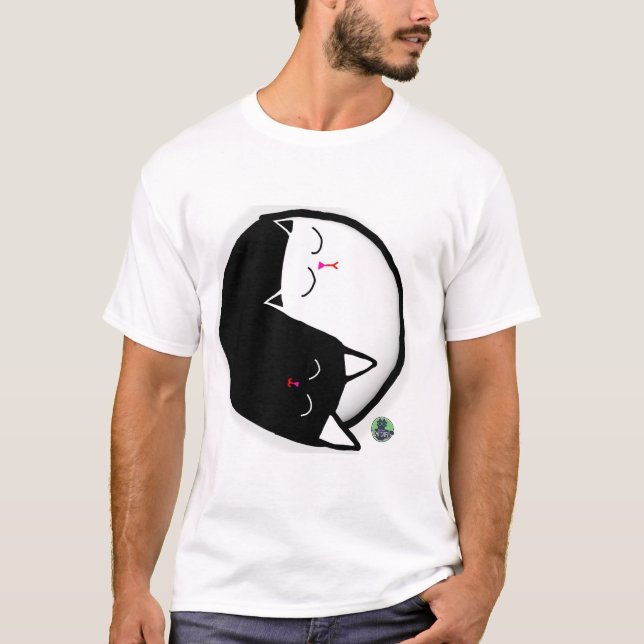 Yin & Yang Kätzchen T-Shirt (Vorderseite)
