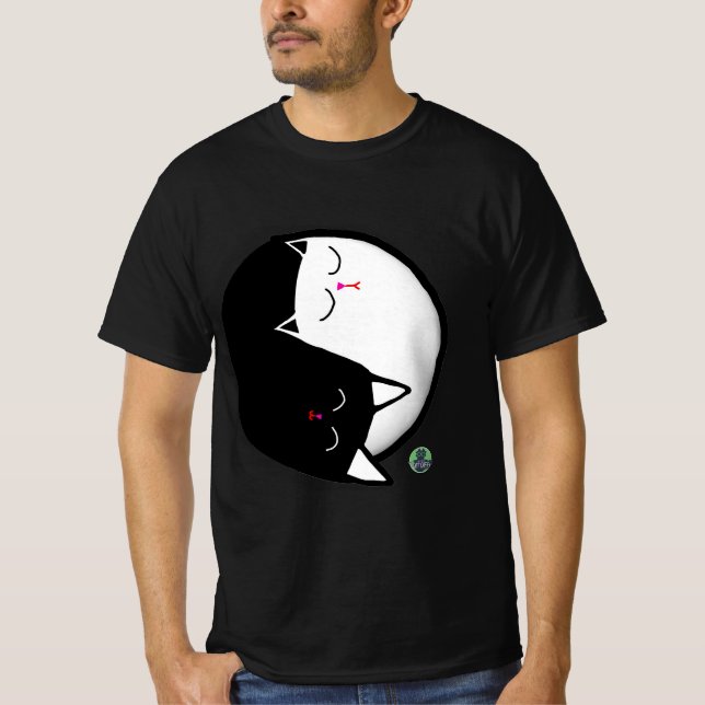 Yin & Yang Kätzchen T-Shirt (Vorderseite)