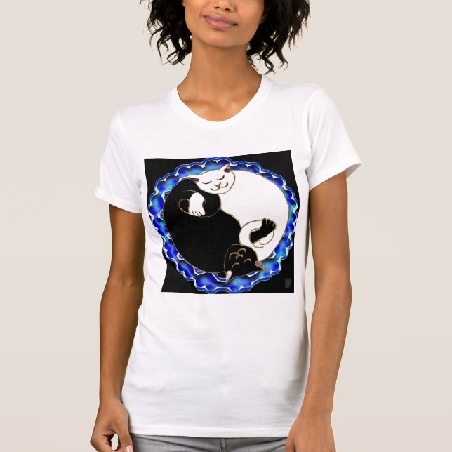 yin Yang-Kätzchen T-Shirt (Vorderseite)