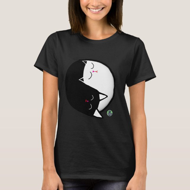 Yin & Yang Kätzchen T-Shirt (Vorderseite)