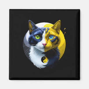 Yin Yang Katze Dual Yoga Spirituelles Kätzchen Ges Magnet