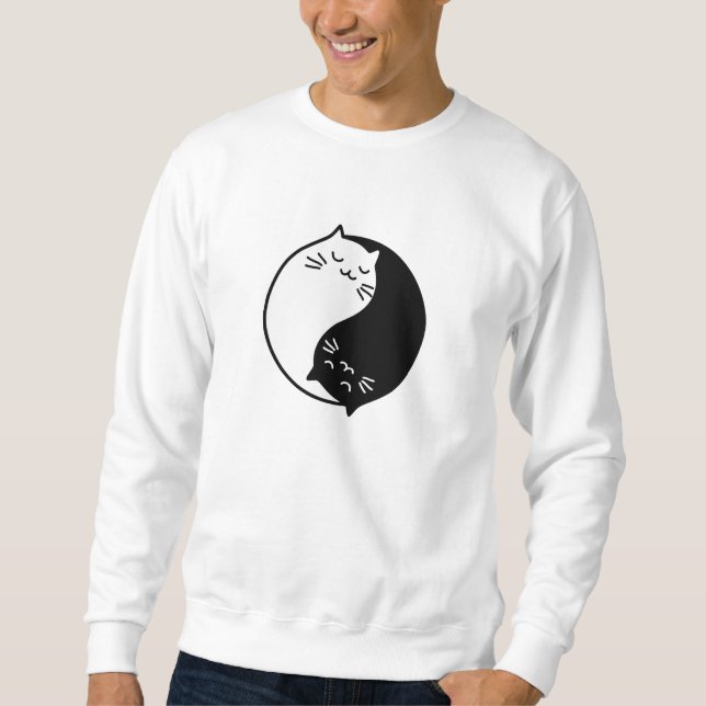 Yin Yang Katzen Sweatshirt (Vorderseite)