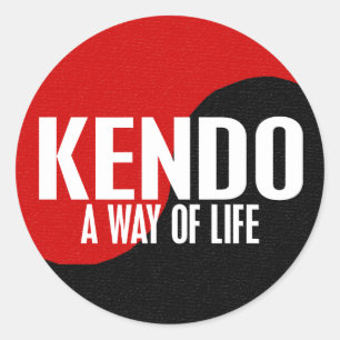 Yin Yang Kendo Runder Aufkleber