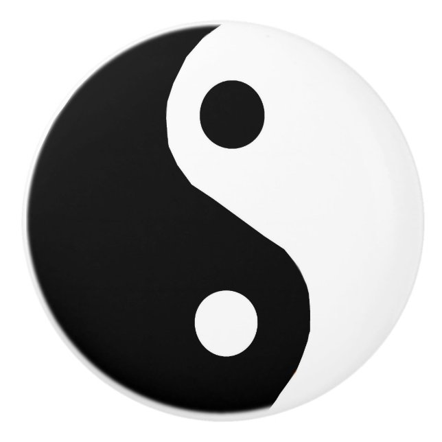Yin-Yang Keramik Knob Drawer Pull Keramikknauf (Vorderseite)