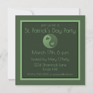 Yin Yang Kleeblatts St. Patrick's Day Einladung