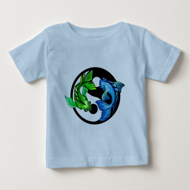 Yin-Yang Koi Design Baby T-shirt (Vorderseite)