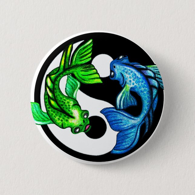 Yin-Yang Koi Design Button (Vorderseite)
