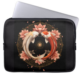 Yin Yang Koi-Fisch mit Lotus-Mandala Laptopschutzhülle