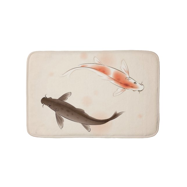 Yin Yang Koi fischt in der orientalischen Badematte (Vorderseite)