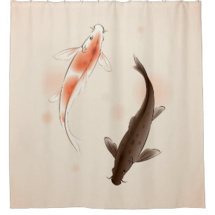 Yin Yang Koi fischt in der orientalischen Duschvorhang