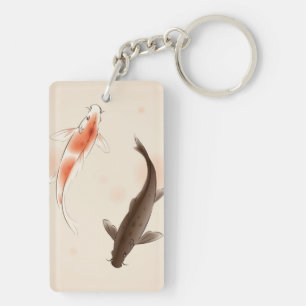 Yin Yang Koi fischt in der orientalischen Schlüsselanhänger