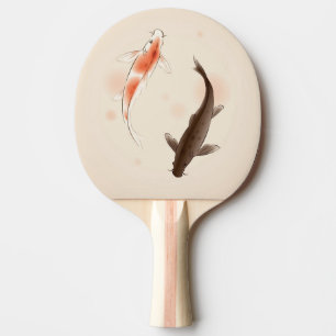Yin Yang Koi fischt in der orientalischen Tischtennis Schläger