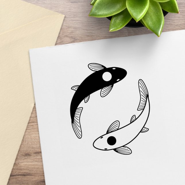 Yin-Yang Koi Fish Pair Gummistempel (Von Creator hochgeladen)