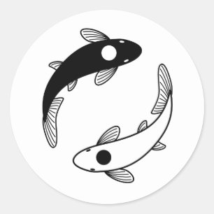 Yin Yang Koi Fish Runder Aufkleber
