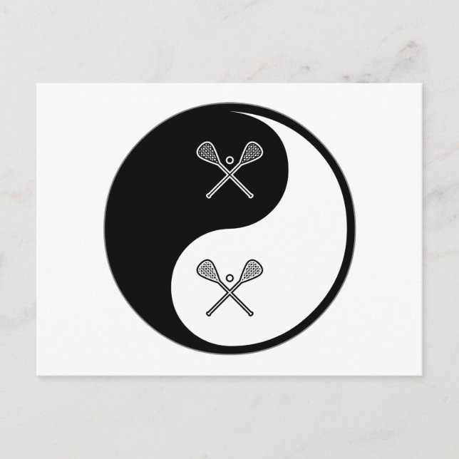 Yin Yang Lacrosse Postkarte (Vorderseite)