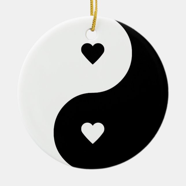 Yin Yang Liebeverzierung Keramik Ornament (Vorne)