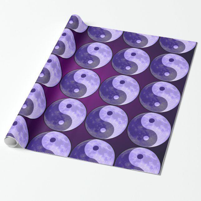 Yin Yang Lila Moon Geschenkpapier (Ungerollt)