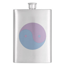 Yin Yang Lila und Blue Peace Meditation Design Flachmann