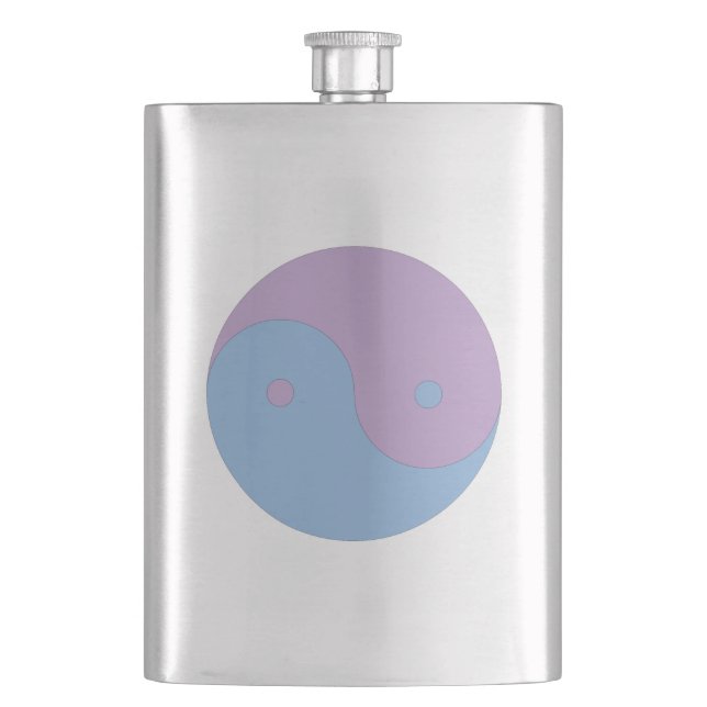 Yin Yang Lila und Blue Peace Meditation Design Flachmann (Vorderseite)