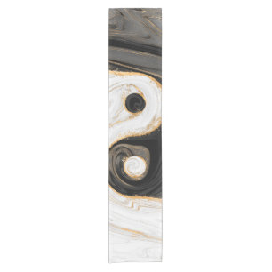 Yin Yang Liquid Marble Kurzer Tischläufer