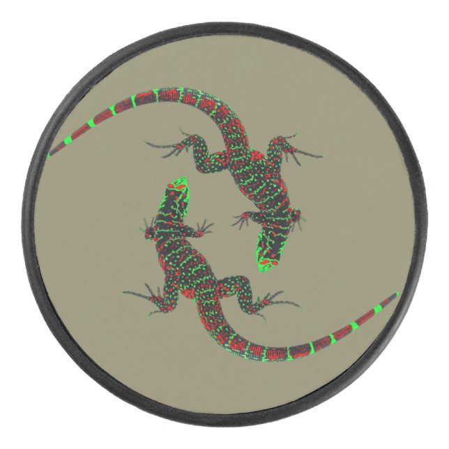 Yin Yang Lizards Eishockey Puck (Vorderseite)