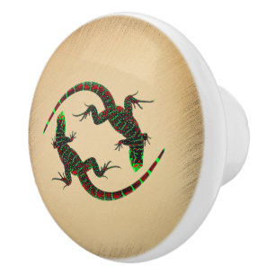 Yin Yang Lizards Keramikknauf